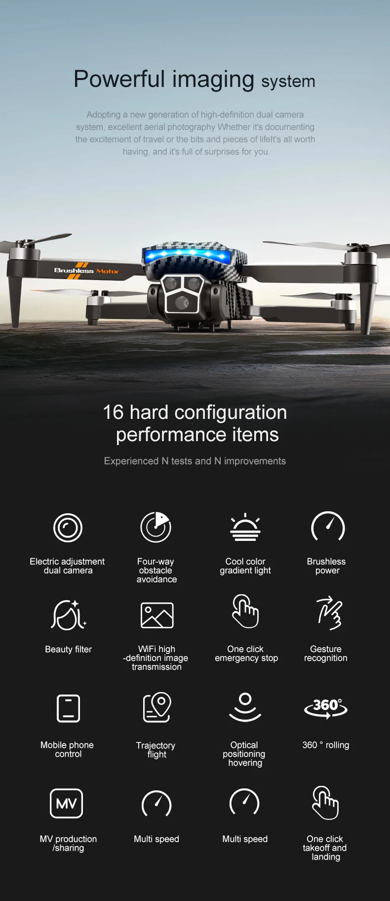 D9 Brushless 4K Drone with EIS