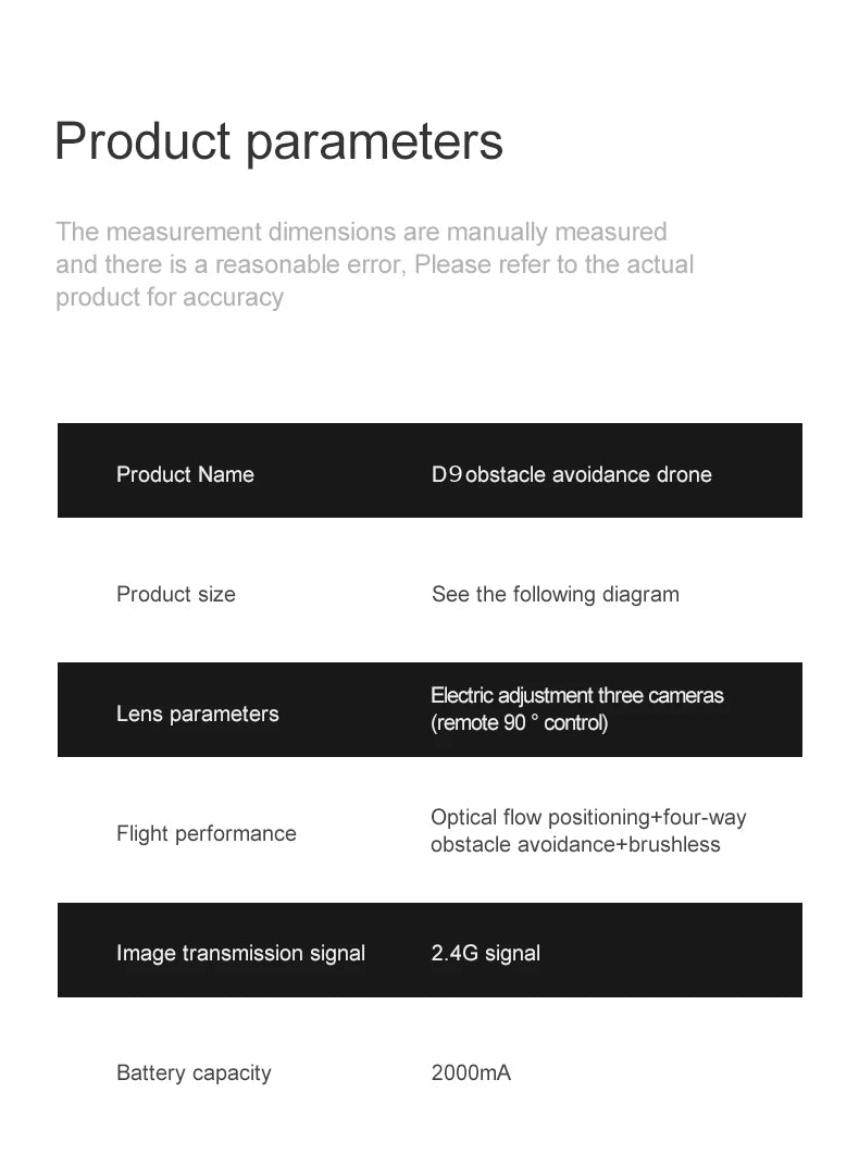D9 Brushless 4K Drone with EIS