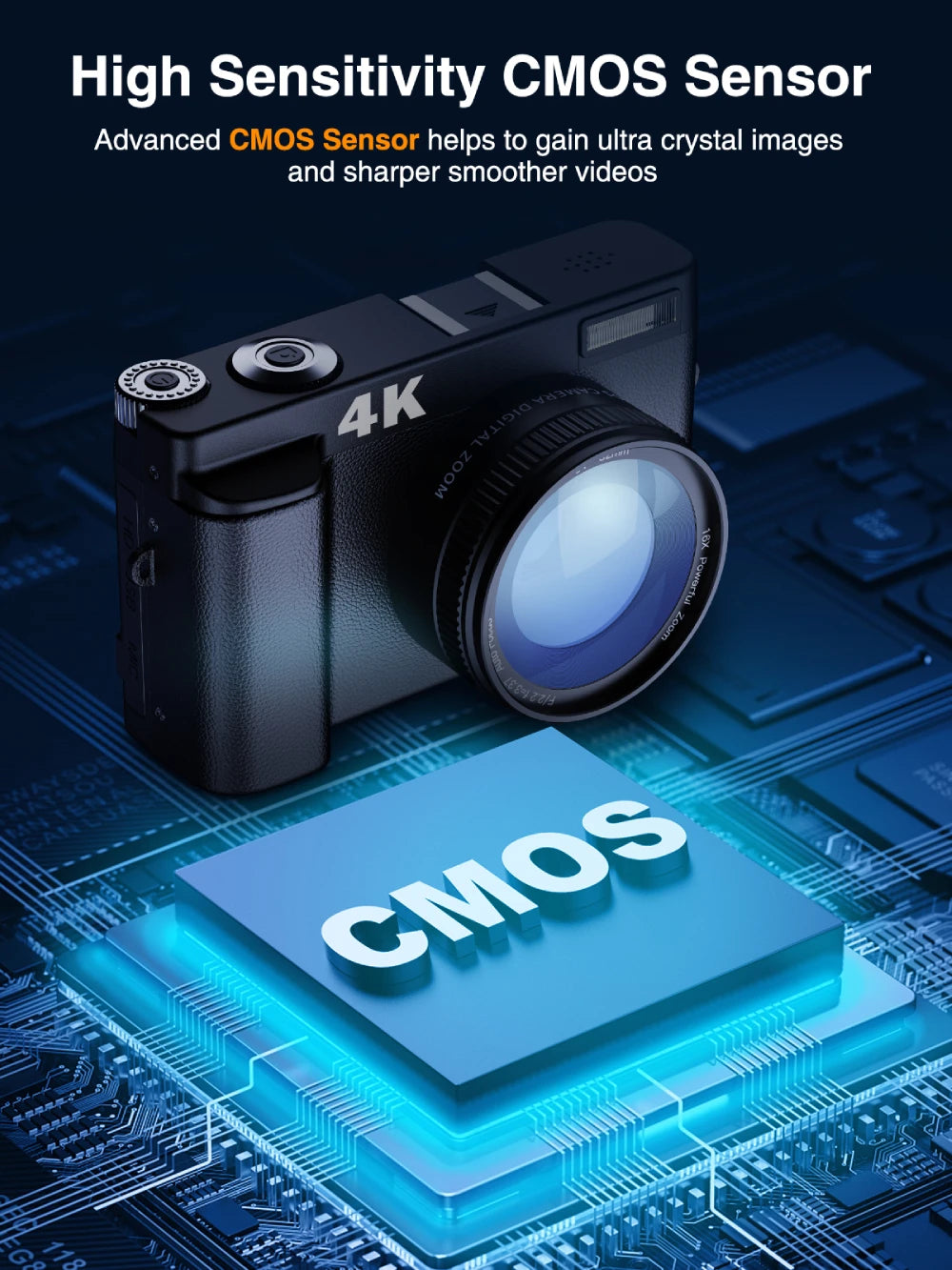 4K Vlogging Camera with Flip Screen