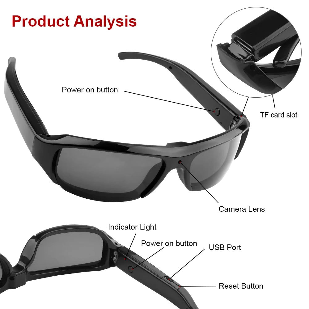 HD 1080P Glasses Mini Camera