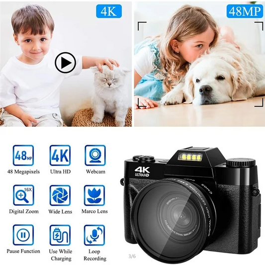 CABE 4K HD Camcorder with Flip Screen