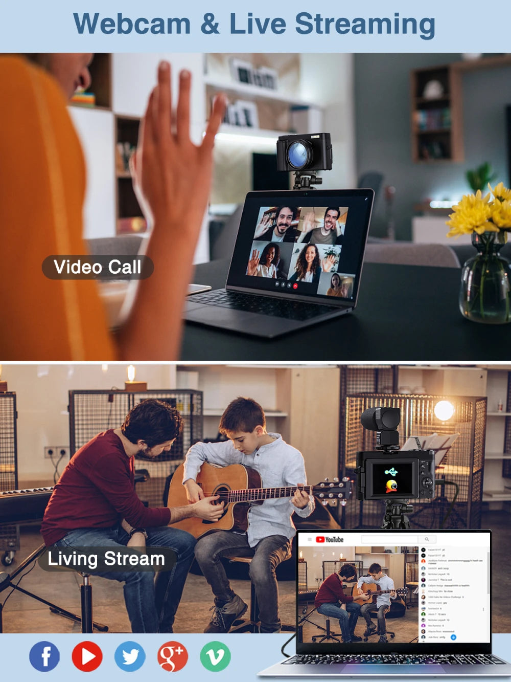 4K Vlogging Camera with Flip Screen