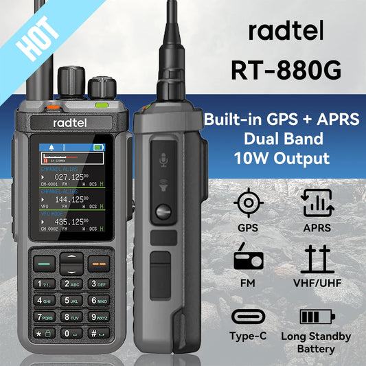 Radtel RT-880G 10W APRS+GPS Ham Radio