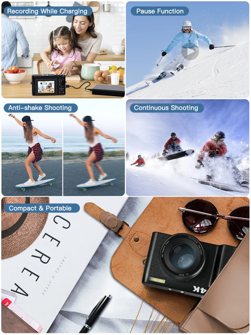 4K Vlogging Camera with Flip Screen