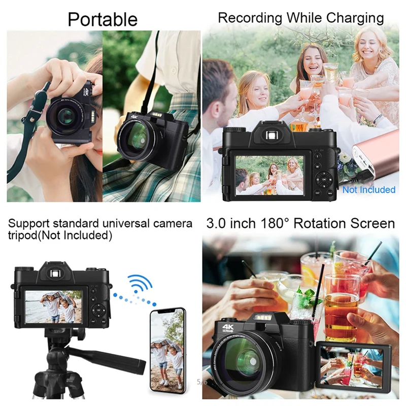 CABE 4K HD Camcorder with Flip Screen