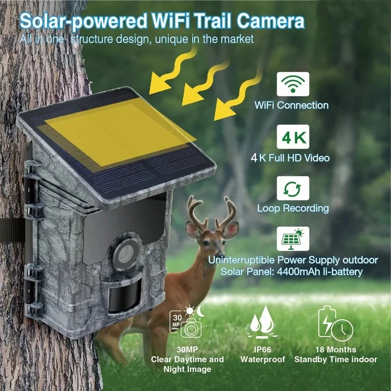 4K WiFi Solar Powered Trail Camera