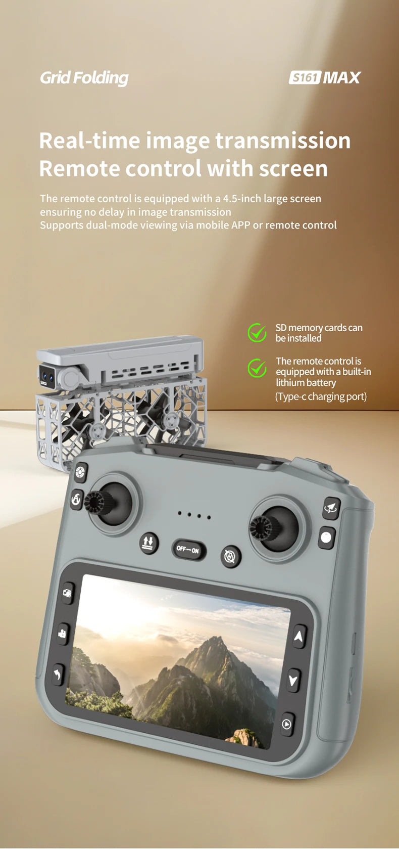 S161 Dual Camera Obstacle Avoidance Drone