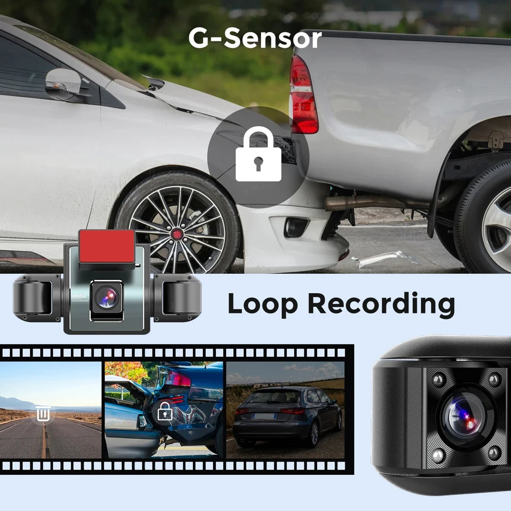 4-Channel Car Dash Cam with Night Vision
