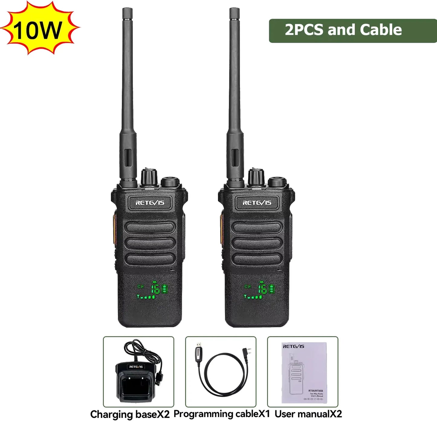 Retevis RT86 10W Long Range Walkie Talkie