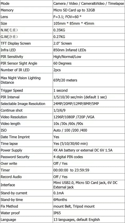 1080P Hunting Trail Camera