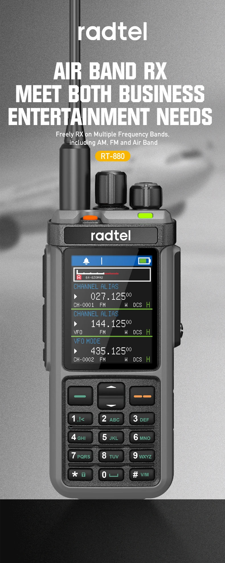 Radtel RT-880G 10W APRS+GPS Ham Radio