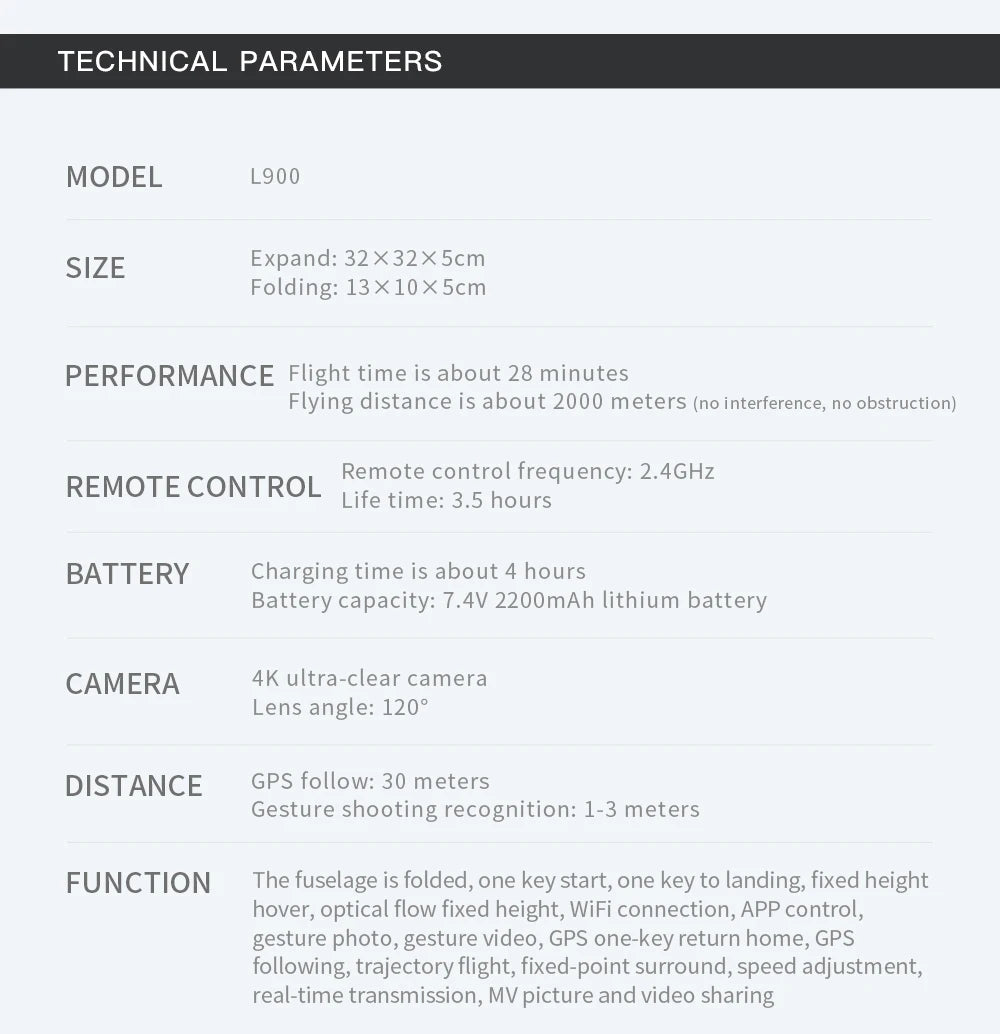 L900 Pro 4K Dual Camera Drone