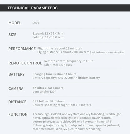 L900 Pro 4K Dual Camera Drone