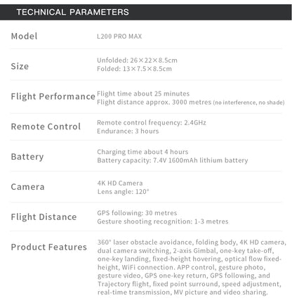 L200 Pro Max 4K GPS Drone