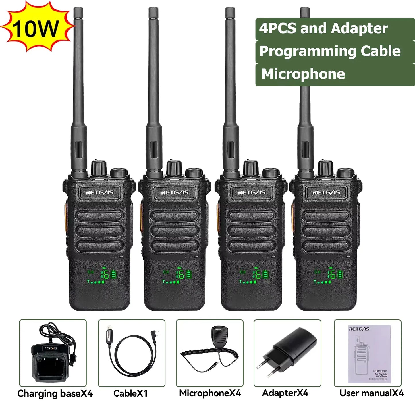 Retevis RT86 10W Long Range Walkie Talkie