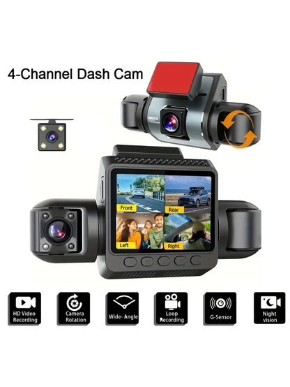 4-Channel Car Dash Cam with Night Vision