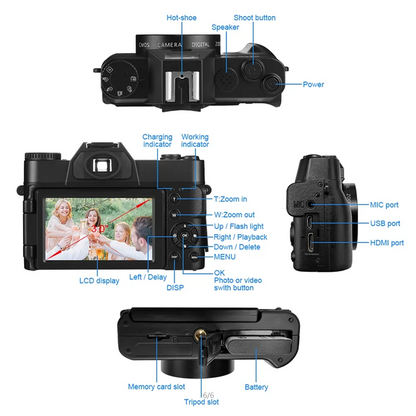 CABE 4K HD Camcorder with Flip Screen