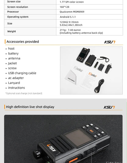 KSUT ZL18 4G POC Walkie Talkie