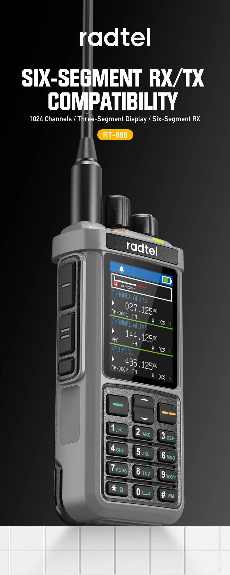 Radtel RT-880G 10W APRS+GPS Ham Radio