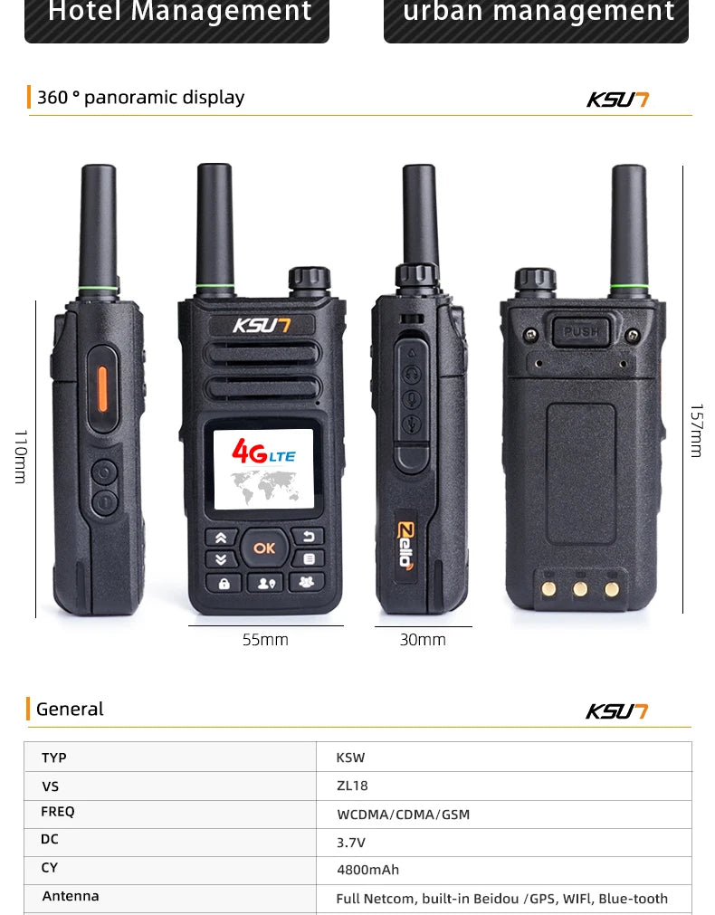KSUT ZL18 4G POC Walkie Talkie