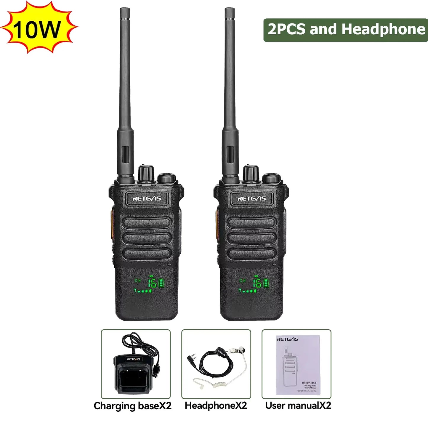 Retevis RT86 10W Long Range Walkie Talkie