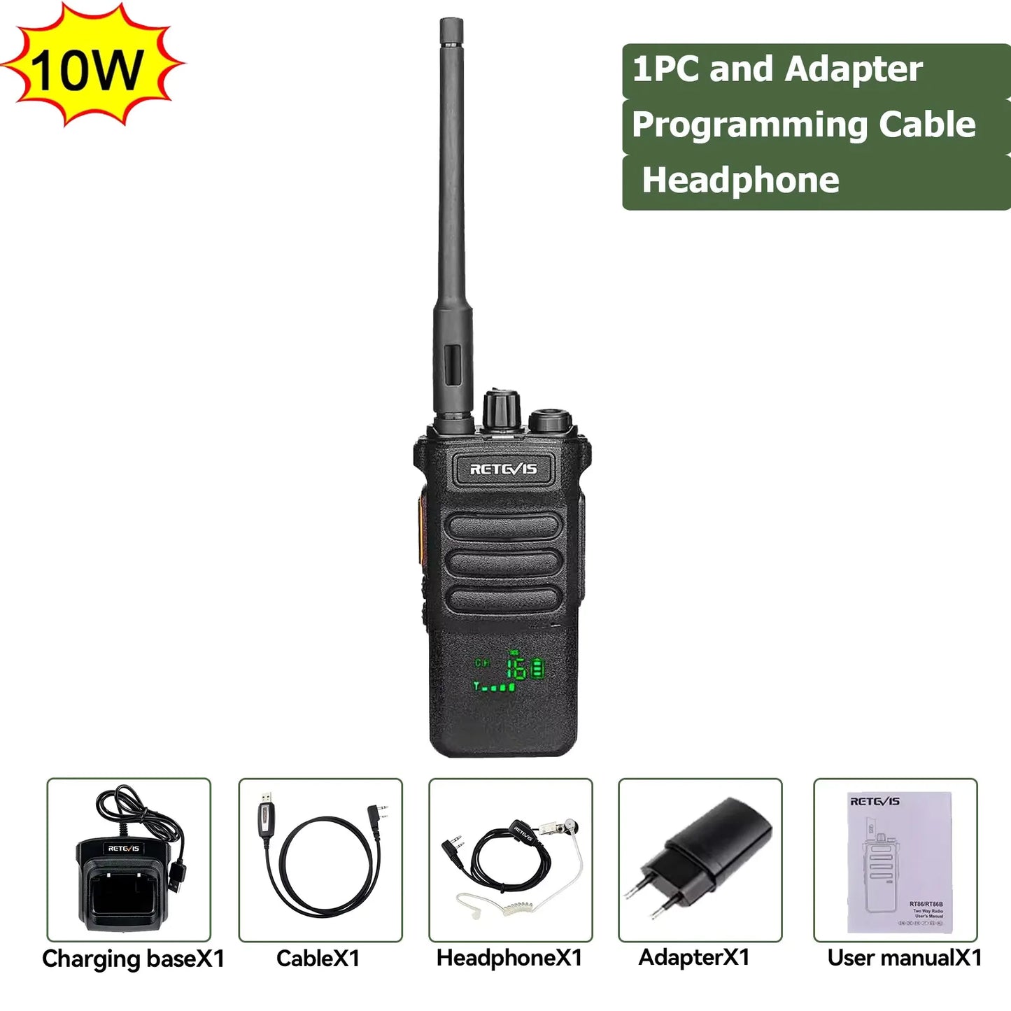 Retevis RT86 10W Long Range Walkie Talkie