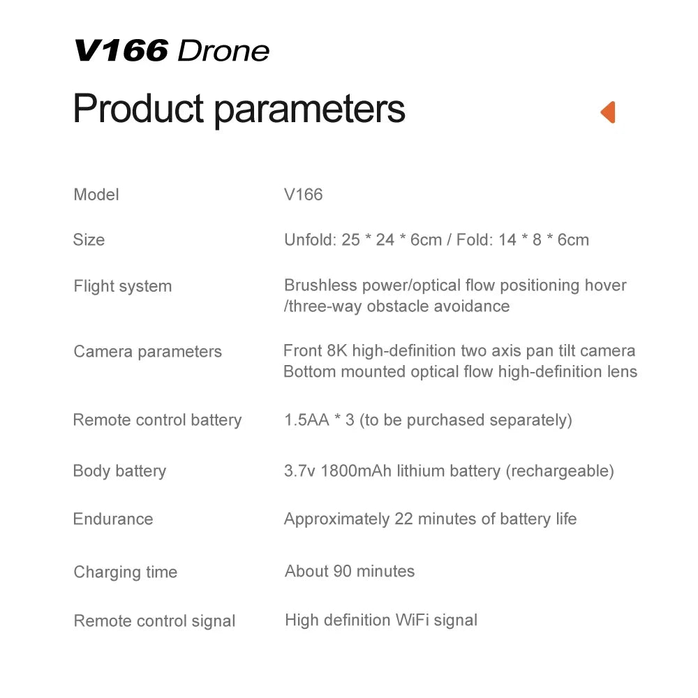 V166 Mini 8K FPV Drone
