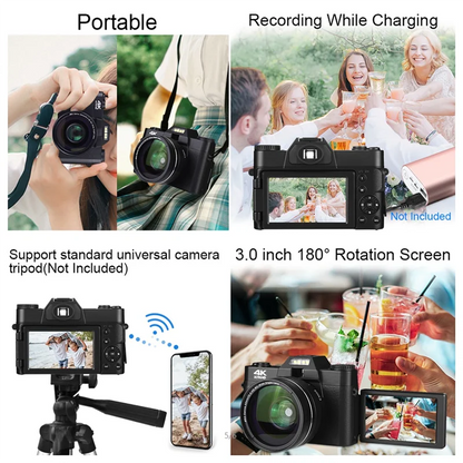 CABE 4K HD Camcorder with Flip Screen