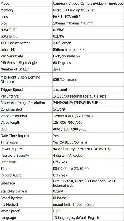1080P Hunting Trail Camera